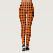 Kariert/tartan-Muster orange und schwarz Leggings (Rückseite)