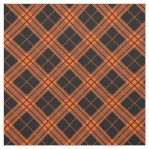 Kariert/tartan-Muster orange und schwarz Stoff