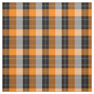 Kariert/tartan-Muster orange und schwarz Stoff