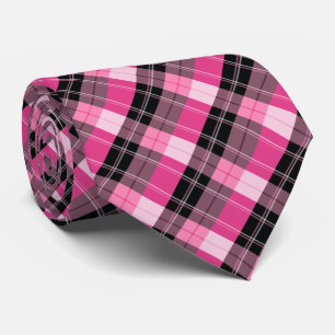 Kariert/tartan-Muster rosa und schwarz Krawatte