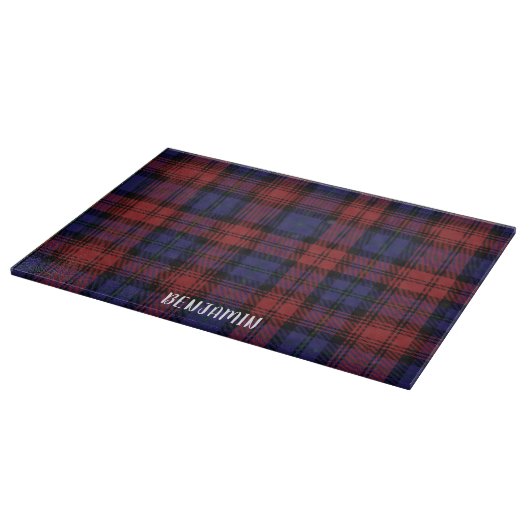 Kariert Tartan Red Lila Clan MacLachlan Karo Schneidebrett (Ecke)