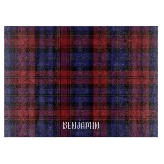 Kariert Tartan Red Lila Clan MacLachlan Karo Schneidebrett (Vorderseite)