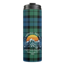 Kariert Tartan Retro Family Camping Squad Campbell Thermosbecher