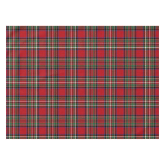 Kariert Tartan Stewart Red Rustic Tischdecke (Vorderseite (Horizontal))