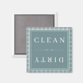 Kariert Teel Blue Saubere oder Geschirrspüler Magnet (Vorderseite/Rückseite)