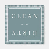 Kariert Teel Blue Saubere oder Geschirrspüler Magnet (Vorne)