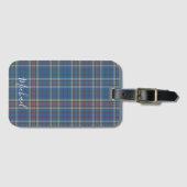 Kariert Thompson Clan Blue Gray Karo Custom Tartan Gepäckanhänger (Vorderseite (Horizontal))