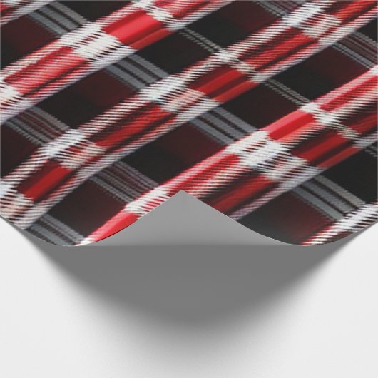Kariert Trendy Abstrakt Red Black Collection Geschenkpapier (Ecke)