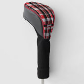 Kariert Trendy Abstrakt Red Black Collection Golf Headcover (angewinkelt)