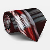 Kariert Trendy Abstrakt Red Black Collection Krawatte (Gerollt)