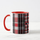 Kariert Trendy Abstrakt Red Black Collection Tasse (Links)