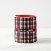 Kariert Trendy Abstrakt Red Black Collection Tasse (Zentrum)