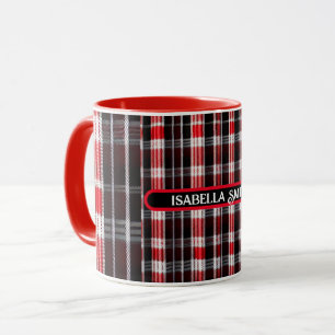 Kariert Trendy Abstrakt Red Black Collection Tasse