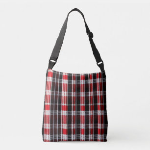 Kariert Trendy Abstrakt Red Black Collection Tragetaschen Mit Langen Trägern
