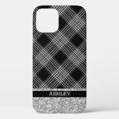 Kariert und Glitzer Case-Mate iPhone Hülle (Rückseite)