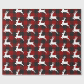 Kariert und Hirsch Geschenkpapier (Flach)