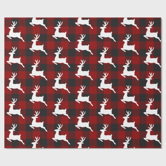 Kariert und Hirsch Geschenkpapier (Flach)