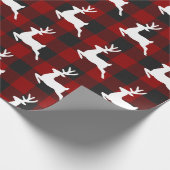 Kariert und Hirsch Geschenkpapier (Ecke)