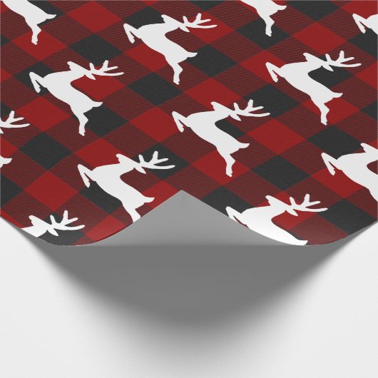 Kariert und Hirsch Geschenkpapier (Ecke)