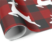 Kariert und Hirsch Geschenkpapier (Rolleneckpunkt)