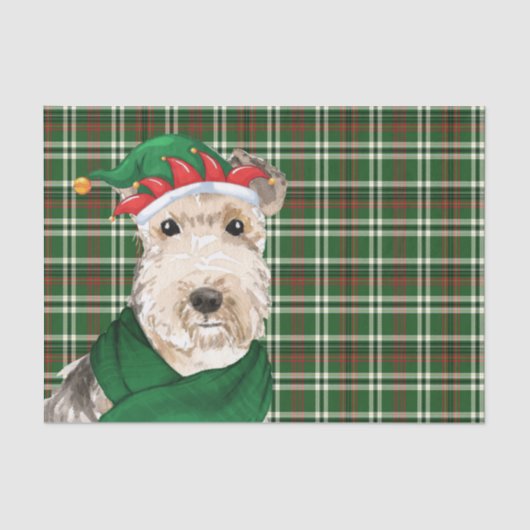 Kariert und Lakeland Terrier Dog Weihnachten Seidenpapier (Vorderseite)