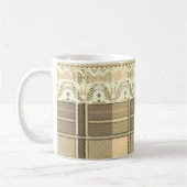 Kariert und spitz Gold und Creme niedlich gürten Kaffeetasse (Links)