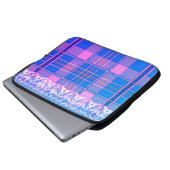 Kariert und spitz lila rosa niedlich 15" Notebook- Laptopschutzhülle (Vorne Knopf)