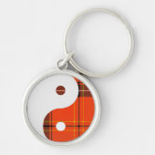 Kariert und weiß Yin Yang Schlüsselanhänger (Vorne)