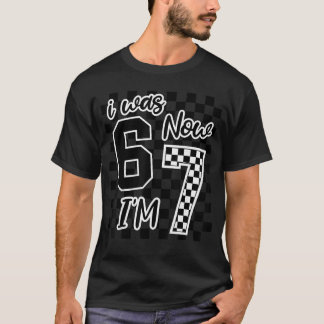 Kariert war ich 6 Jetzt bin ich 7 Geburtstag Siebe T-Shirt