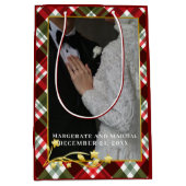 Kariert Weihnachten 1 Foto Verheiratet und froh Mittlere Geschenktüte (Vorderseite)
