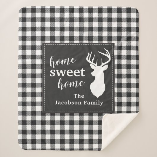 Kariert Weihnachtsfeiertag Zuhause Sweet Sherpadecke (Vorderseite)