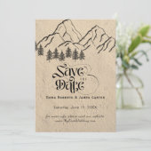 Kariert Wilderness Save the Date Karte (Stehend Vorderseite)