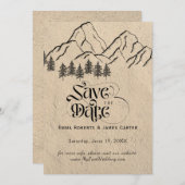 Kariert Wilderness Save the Date Karte (Vorne/Hinten)