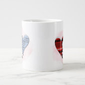 Kariert, Zebra & Liebesschrift Jumbo-Tasse (Vorderseite)