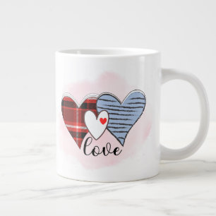 Kariert, Zebra & Liebesschrift Jumbo-Tasse