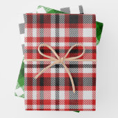 karierte 3 Farben Geschenkpapier Set (Beispiel)