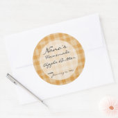 Karierte Abdeckung des Canning-Deckels - Größe für Runder Aufkleber (Umschlag)