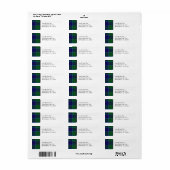 Karierte Adressetiketten mit blauem und grünem Tar (Vorne)