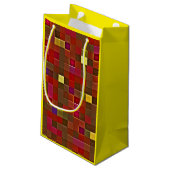 "Karierte Affäre" (Klein) Geschenktasche Kleine Geschenktüte (Rückseite Schrägansicht)