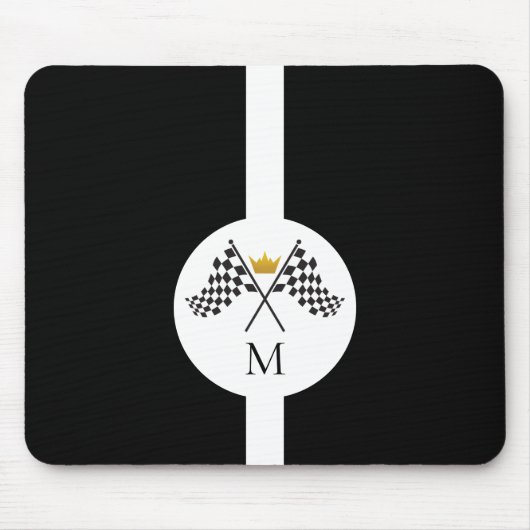 Karierte Anfangsbuchstaben-Monogramm Mousepad (Vorne)