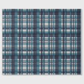 Karierte aquamarine Goldmadras Geschenkpapier (Flach)