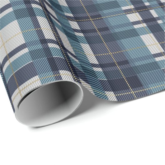 Karierte aquamarine Goldmadras Geschenkpapier (Rolleneckpunkt)