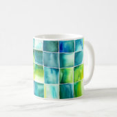 Karierte Aquarellzeichnung Kaffeetasse (VorderseiteRechts)