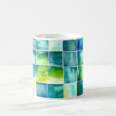 Karierte Aquarellzeichnung Kaffeetasse (Mittel)