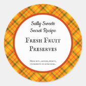 Karierte Aufkleber für die  Konservierung in Gelbo (Vorderseite)