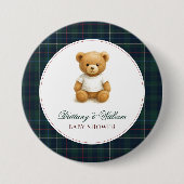 Karierte Babydusche für Frühbeere Button (Vorderseite)