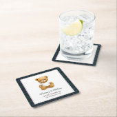 Karierte Babydusche für Frühbeere Rechteckiger Pappuntersetzer (Vor Ort)