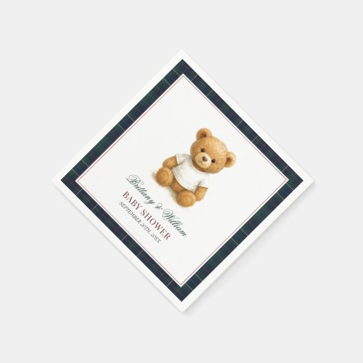 Karierte Babydusche für Frühbeere Serviette (Ecke)