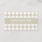 Karierte Bäckerei-Visitenkarte in Beige und Weiß Visitenkarte (Vorderseite)