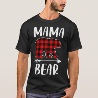 Karierte Bärenreife Familienoutfit, lustige Mama B T-Shirt